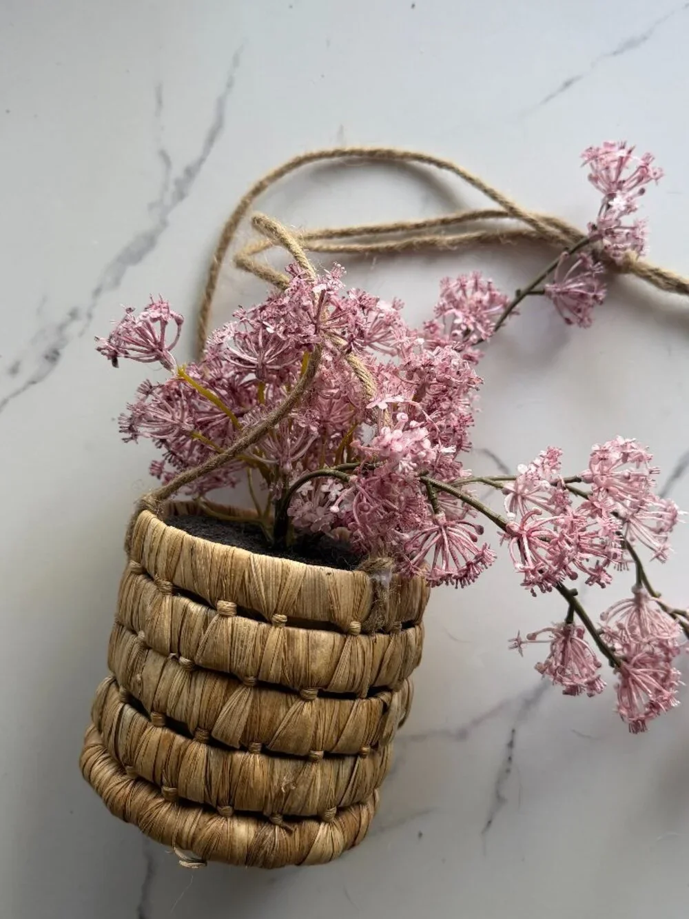 Target Threshold Faux Pink Flowers Hanging Basket